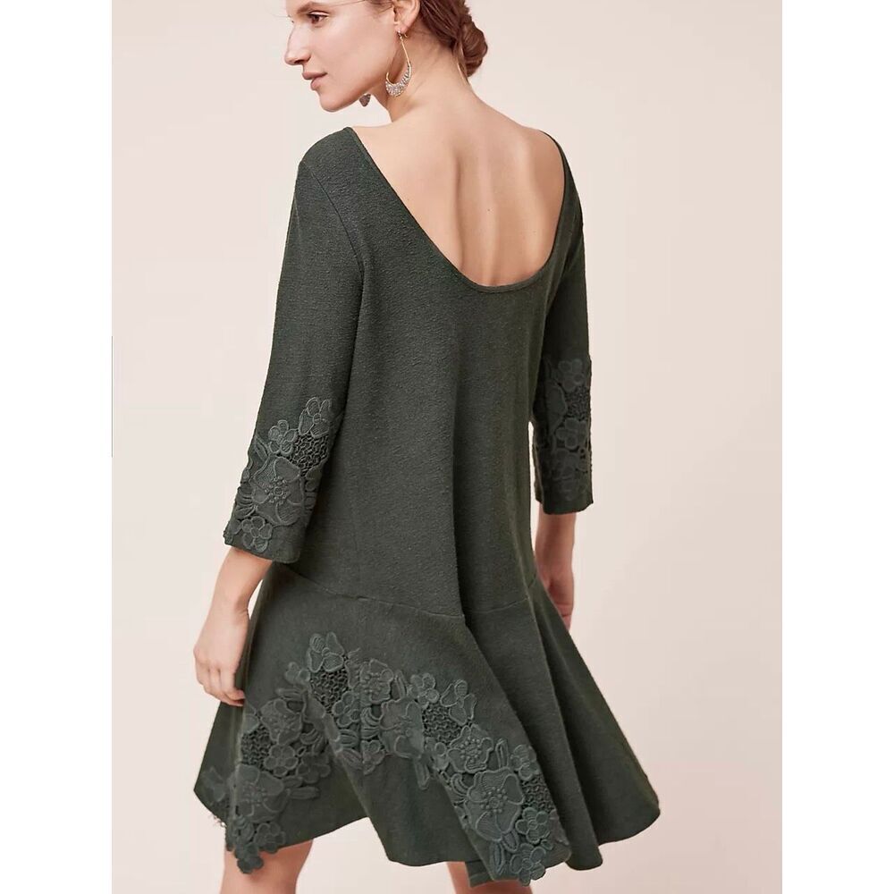 NEW Maeve by Anthropologie Women’s S Tierra Embroidery Appliquéd Drop-waist Dres